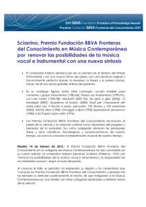 Sciarrino, Premio Fundación BBVA Fronteras del Conocimiento en Música Contemporánea