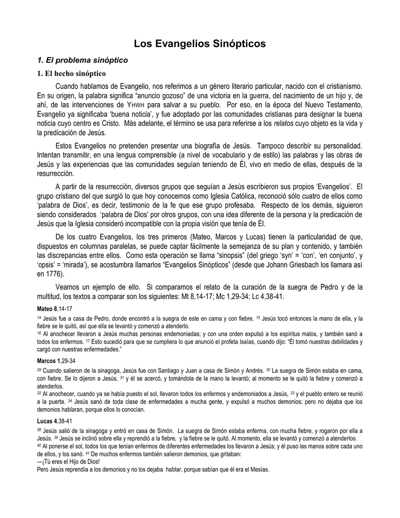 Resumen De Los 4 Evangelios Pdf Evangelios Evangelio De Lucas
