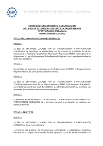 NORMAS DE FUNCIONAMIENTO Y ORGANIZACIÓN Y PARTICIPACIÓN CIUDADANA