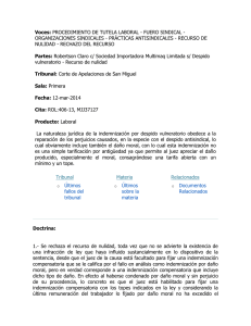 Voces: PROCEDIMIENTO DE TUTELA LABORAL