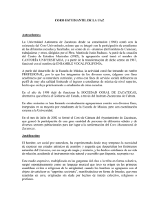 Sistema Coral Universitario - Universidad Autónoma de Zacatecas