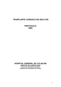 Transplante de corazón-Protocolo Dr. Alberto Baños