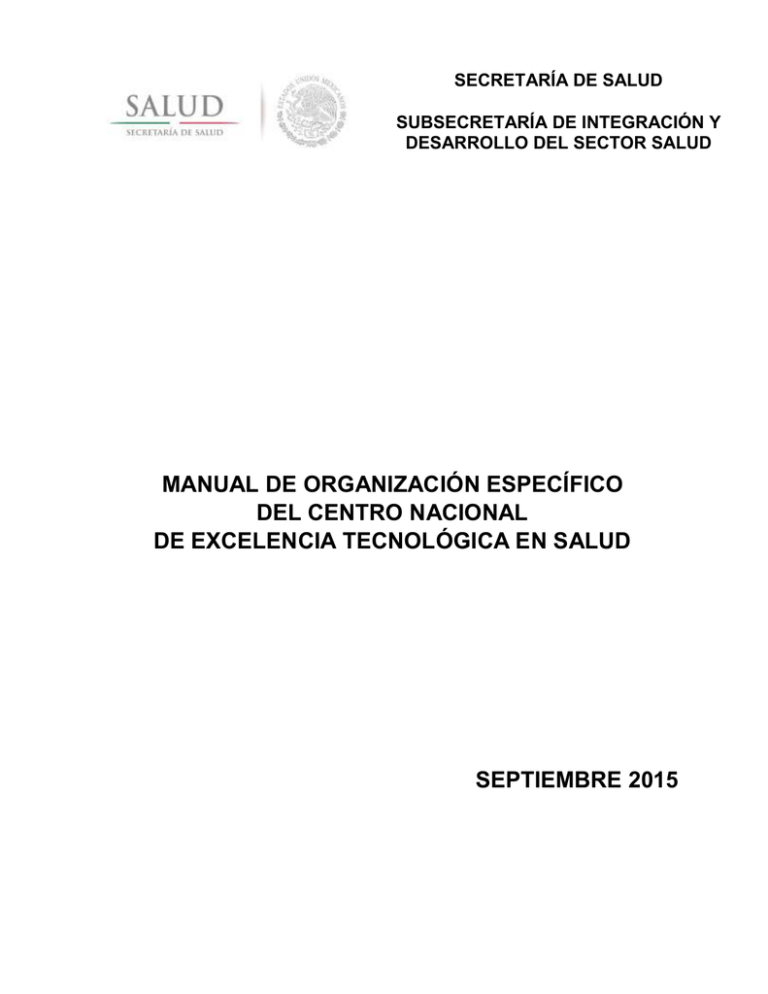 MANUAL DE ORGANIZACIÓN ESPECÍFICO DEL