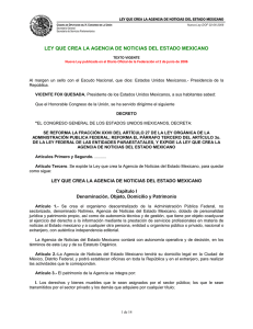 Ley que crea la Agencia de Noticias del Estado Mexicano