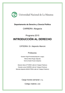 Cátedra Dr. Mancini - Departamento de Derecho y Ciencia Política
