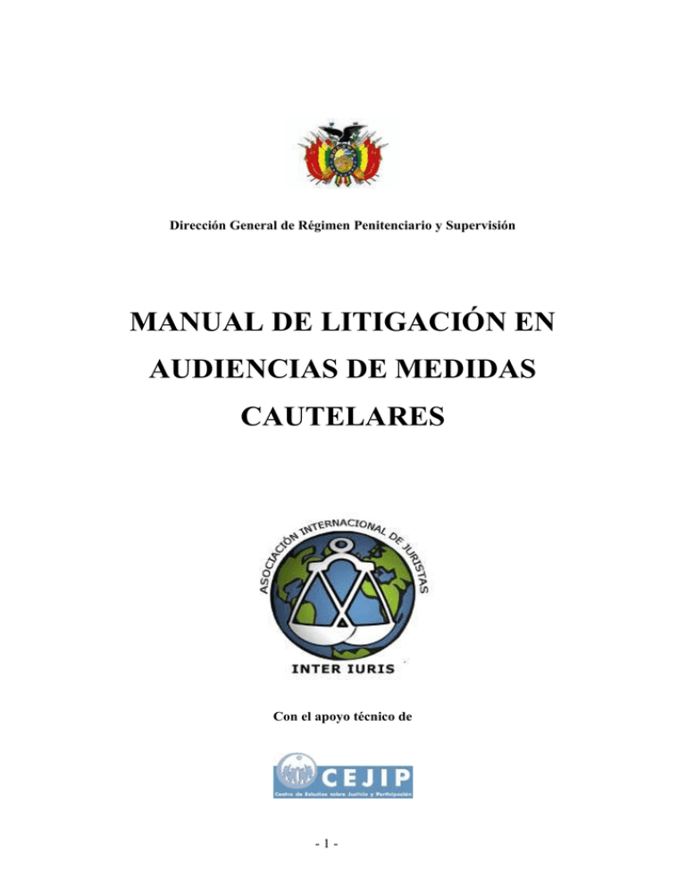 MANUAL DE LITIGACIÓN EN AUDIENCIAS DE MEDIDAS