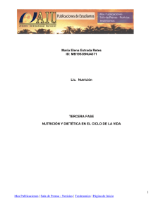 NUTRICIÓN Y DIETÉTICA EN EL CICLO DE LA VIDA