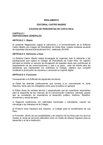 Reglamento Medalla de la Comunicación “José María Castro Madriz”