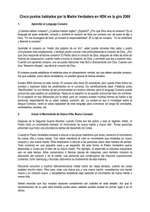 Cinco puntos hablados por la Madre Verdadera en HDK en la gira