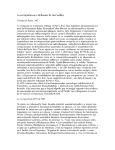 Corrupci&oacute;n en el Gobierno de Puerto Rico: 1992-2000