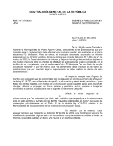 CONTRALORÍA GENERAL DE LA REPÚBLICA REF.: N° 47736/04  SOBRE LA PUBLICACIÓN EN