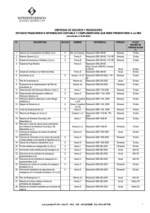 Informacion a remitirse ala SBS - Superintendencia de Banca y