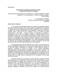 Democratizar la palabra en tiempos de crisis: la experiencia de