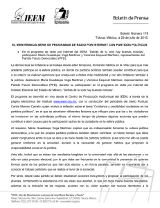 Boletín Número 178 Toluca, México, a 29 de julio de 2015. EL IEEM