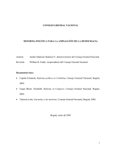 Reforma pol&iacute;tica para la ampliaci&oacute;n de la Democracia