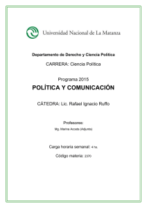 Política y Comunicación - Departamento de Derecho y Ciencia Política