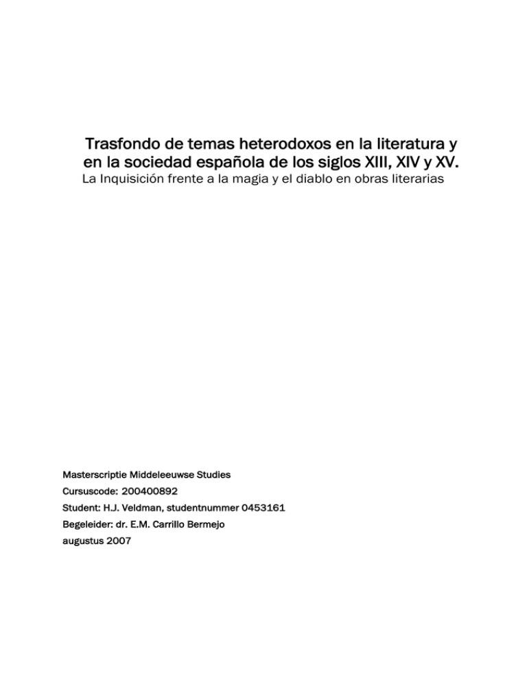 Trasfondo De Temas Heterodoxos En La Literatura Y
