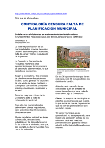 CONTRALORIA CENSURA FALTA DE PLANIFICACION