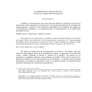 LA DEMOCRACIA PARTICIPATIVA NO ES UN LARGO RÍO TRANQUILO