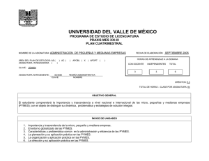 UNIVERSIDAD DEL VALLE DE M&Eacute;XICO PROGRAMA DE ESTUDIO DE LICENCIATURA PLAN CUATRIMESTRAL