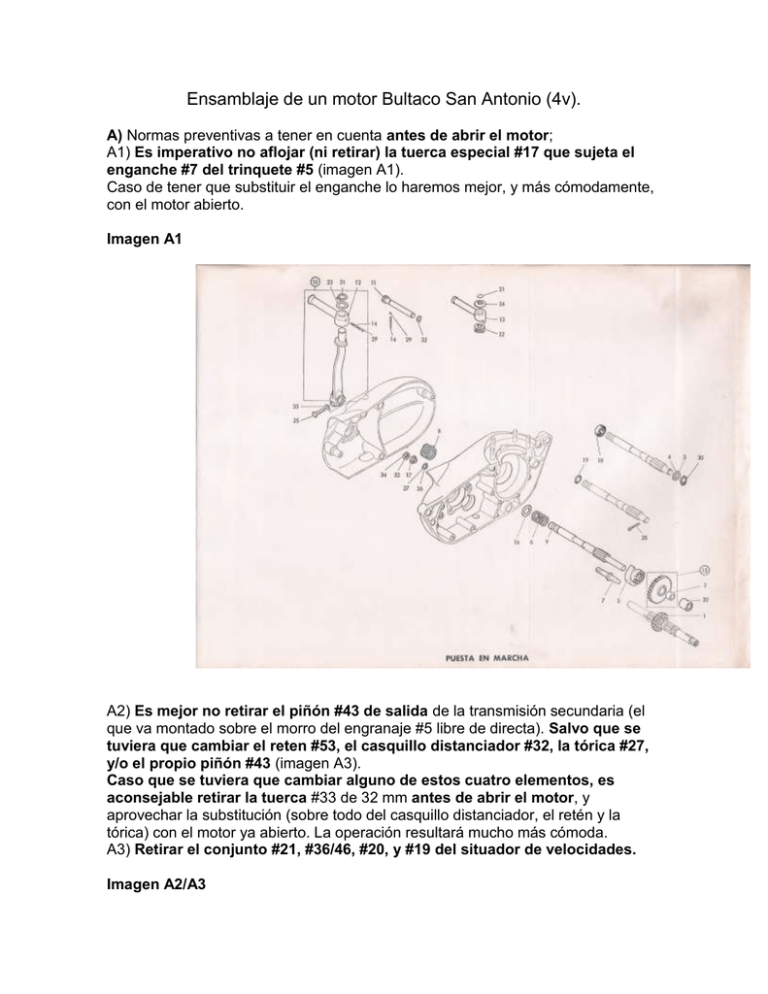 Ensamblaje Del Cambio De Un Motor Bultaco De V