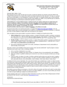Oral Health Notification Letter (Spanish)