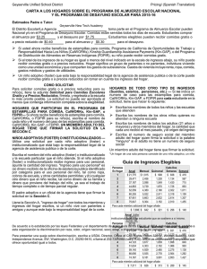 Pricing/Non-pricing Letter (Spanish)