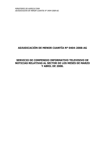 ADJUDICACIÓN DE MENOR CUANTÍA Nº 0404-2008-AG