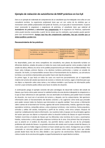 Ejemplo de redacción de autoinforme de RAEP