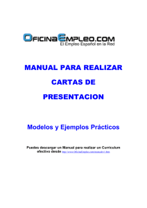 MANUAL PARA REALIZAR CARTAS DE PRESENTACION Modelos y Ejemplos Prácticos