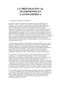 la preparacion al matrimonio en latinoamérica