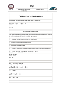 PQPI Matemáticas: operaciones combinadas Pàgina 1 de 13