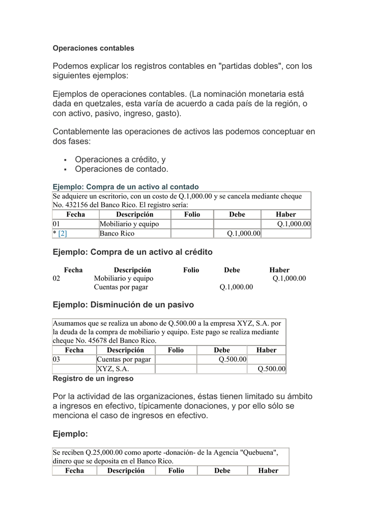 Operaciones Contables