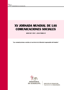 XV JORNADA MUNDIAL DE LAS COMUNICACIONES SOCIALES