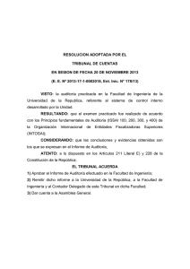 RESOLUCION ADOPTADA POR EL  TRIBUNAL DE CUENTAS