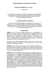 Resolución 0312 - Superintendencia Financiera de Colombia