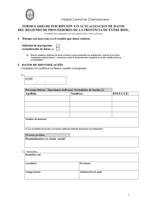 formulario de inscripción y/o actualizacion de datos del registro de