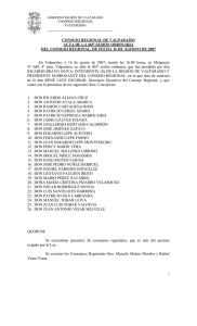 __________________________________ CONSEJO REGIONAL DE VALPARAÍSO ACTA DE LA 465ª SESIÓN ORDINARIA