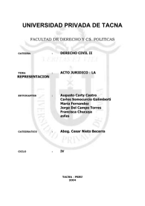 derecho civil ii : acto juridico : "la representacion"