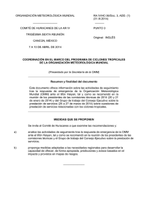 ORGANIZACIÓN METEOROLÓGICA MUNDIAL RA IV/HC-36/Doc. 3, ADD. (1)  (31.III.2014)