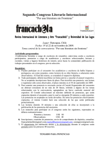 Segundo Congreso Literario Internacional Revista Francachela