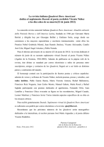 La revista italiana "Quaderni Ibero Americani" dedica el suplemento