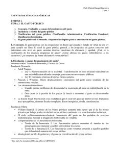APUNTES DE FINANZAS PÚBLICAS  UNIDAD I. TEMA 3. EL GASTO PÚBLICO