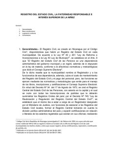 REGISTRO DEL ESTADO CIVIL, LA PATERNIDAD RESPONSABLE