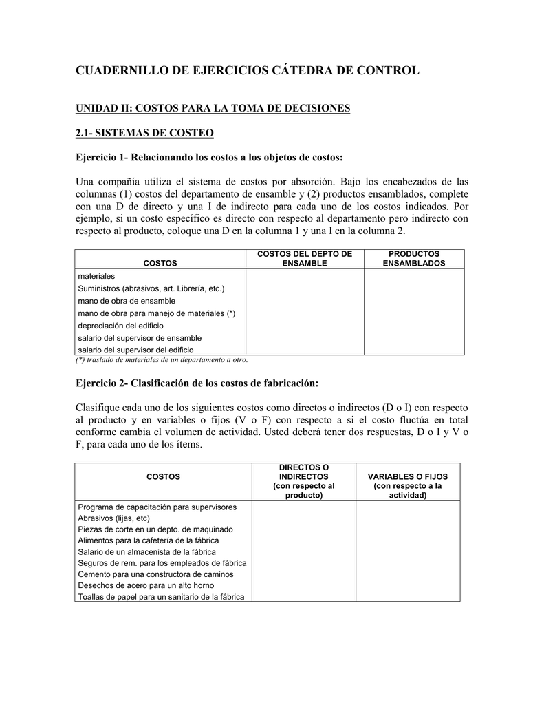 ejemplos de ejercicios de costo volumen y utilidad