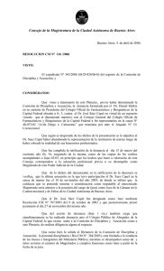 resolución cm n° 216 /2006 - Consejo de la Magistratura de la