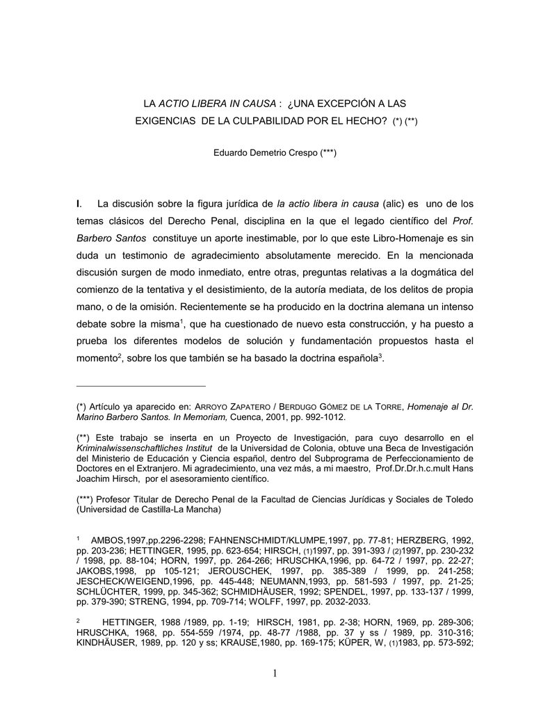 actio libera in causa ejemplos actio libera in causa ejemplos