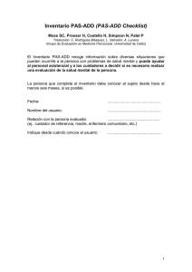 Inventario PAS-ADD: Lista de Chequeo de Salud Mental