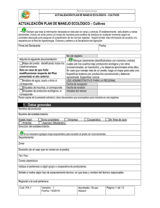 Actualización plan de cultivos - Red de Agroecología del Uruguay