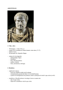 Aristóteles 1. Vida y obra - 384 Estagira – Calcis 322 a. C.